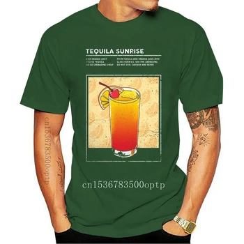 Új Tequila Sunrise-T-Shirt Kevert Ital, Koktél Alkohol Csapos Pia Boldog Óra 2021 Divat Maximum StreetWear póló Szilárd C