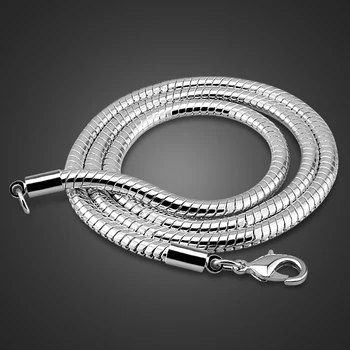 Az ember fashion100% 925 sterling ezüst nyaklánc Medál személyiség férfi ezüst nyaklánc, 4mm 56cm kígyó lánc ezüst ékszerek